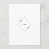 Moderne Minimalistische Schwarz-Weiß-Hochzeit Begleitkarte (Rückseite)