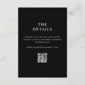 Moderne Minimalistische Schwarz-Weiß-Hochzeit Begleitkarte (Vorderseite)