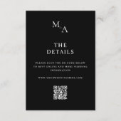 Moderne Minimalistische Schwarz-Weiß-Hochzeit Begleitkarte (Vorderseite)