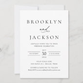 Moderne Minimalistische Schwarz-Weiß-Hochzeit Einladung (Vorderseite)