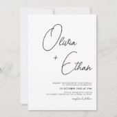 Moderne Minimalistische Schwarz-Weiß-Hochzeit Einladung (Vorderseite)