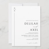 Moderne Minimalistische Schwarz-Weiß-Hochzeit Einladung (Vorderseite)