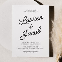 Moderne Minimalistische Schwarz-Weiß-Hochzeit