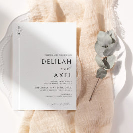 Moderne Minimalistische Schwarz-Weiß-Hochzeit Einladung