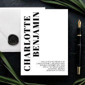Moderne Minimalistische Schwarz-Weiß-Hochzeit Einladung