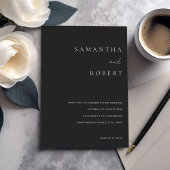 Moderne Minimalistische Schwarz-Weiß-Hochzeit Einladung