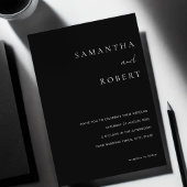Moderne Minimalistische Schwarz-Weiß-Hochzeit Einladung