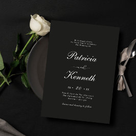 Moderne Minimalistische Schwarz-Weiß-Hochzeit Einladung