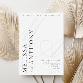 Moderne Minimalistische Schwarz-Weiß-Hochzeit Einladung