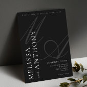 Moderne Minimalistische Schwarz-Weiß-Hochzeit Einladung
