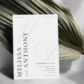 Moderne Minimalistische Schwarz-Weiß-Hochzeit Einladung