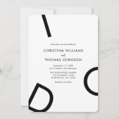 Moderne Minimalistische Schwarz-Weiß-Hochzeit Einladung (Vorderseite)