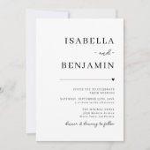 Moderne Minimalistische Schwarz-Weiß-Hochzeit Einladung (Vorderseite)