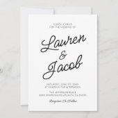 Moderne Minimalistische Schwarz-Weiß-Hochzeit Einladung (Vorderseite)