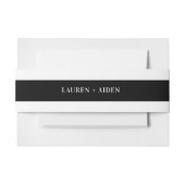 Moderne Minimalistische Schwarz-Weiß-Hochzeit Einladungsbanderole (Vorderseite Beispiel)