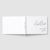 Moderne Minimalistische Schwarz-Weiß-Hochzeit Gästebuch (Voll)