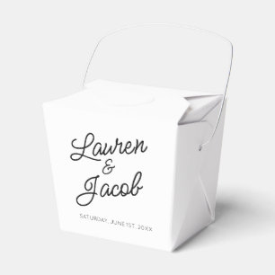 Moderne Minimalistische Schwarz-Weiß-Hochzeit Geschenkschachtel