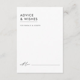 Moderne Minimalistische Schwarz-Weiß-Hochzeit Hinweiskarte