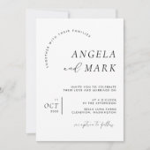 Moderne Minimalistische Schwarz-Weiß-Hochzeit mit  Einladung (Vorderseite)