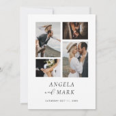 Moderne Minimalistische Schwarz-Weiß-Hochzeit mit  Einladung (Rückseite)