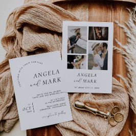 Moderne Minimalistische Schwarz-Weiß-Hochzeit mit Einladung