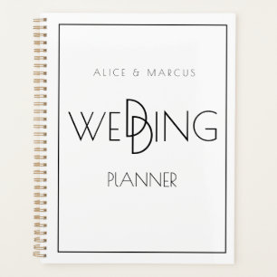 Moderne Minimalistische Schwarz-Weiß-Hochzeit Planer