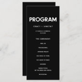 Moderne, minimalistische Schwarz-Weiß-Hochzeit Programm (Vorne/Hinten)