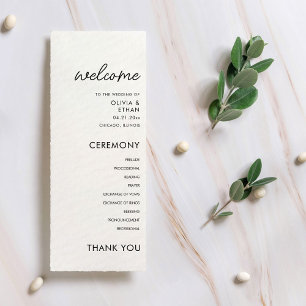 Moderne Minimalistische Schwarz-Weiß-Hochzeit Programm