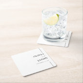 Moderne Minimalistische Schwarz-Weiß-Hochzeit Rechteckiger Pappuntersetzer (Vor Ort)