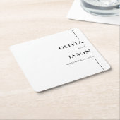 Moderne Minimalistische Schwarz-Weiß-Hochzeit Rechteckiger Pappuntersetzer (angewinkelt)