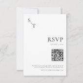 Moderne Minimalistische Schwarz-Weiß-Hochzeit RSVP Karte (Vorderseite)