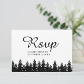 Moderne Minimalistische Schwarz-Weiß-Hochzeit RSVP Karte (Stehend Vorderseite)