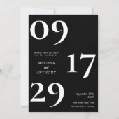 Moderne Minimalistische Schwarz-Weiß-Hochzeit Save The Date (Vorderseite)