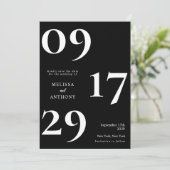 Moderne Minimalistische Schwarz-Weiß-Hochzeit Save The Date (Stehend Vorderseite)