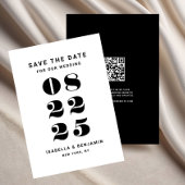 Moderne Minimalistische Schwarz-Weiß-Hochzeit Save The Date