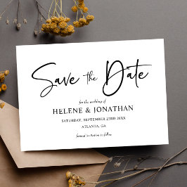 Moderne Minimalistische Schwarz-Weiß-Hochzeit Save The Date