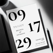 Moderne Minimalistische Schwarz-Weiß-Hochzeit Save The Date