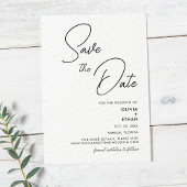 Moderne Minimalistische Schwarz-Weiß-Hochzeit Save The Date