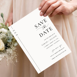 Moderne Minimalistische Schwarz-Weiß-Hochzeit Save The Date