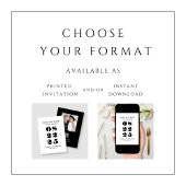 Moderne Minimalistische Schwarz-Weiß-Hochzeit Save The Date