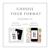 Moderne Minimalistische Schwarz-Weiß-Hochzeit Save The Date