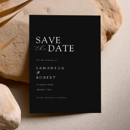 Moderne Minimalistische Schwarz-Weiß-Hochzeit Save The Date