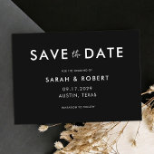 Moderne Minimalistische Schwarz-Weiß-Hochzeit Save The Date