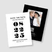 Moderne Minimalistische Schwarz-Weiß-Hochzeit Save The Date