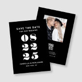 Moderne Minimalistische Schwarz-Weiß-Hochzeit Save The Date
