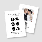 Moderne Minimalistische Schwarz-Weiß-Hochzeit Save The Date