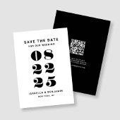 Moderne Minimalistische Schwarz-Weiß-Hochzeit Save The Date
