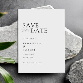 Moderne Minimalistische Schwarz-Weiß-Hochzeit Save The Date