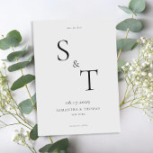 Moderne Minimalistische Schwarz-Weiß-Hochzeit Save The Date