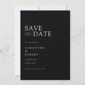 Moderne Minimalistische Schwarz-Weiß-Hochzeit Save The Date (Vorderseite)